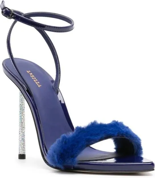 Le Silla Bella 120mm faux-fur sandals Blue