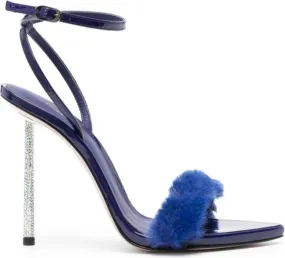 Le Silla Bella 120mm faux-fur sandals Blue