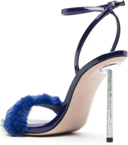 Le Silla Bella 120mm faux-fur sandals Blue