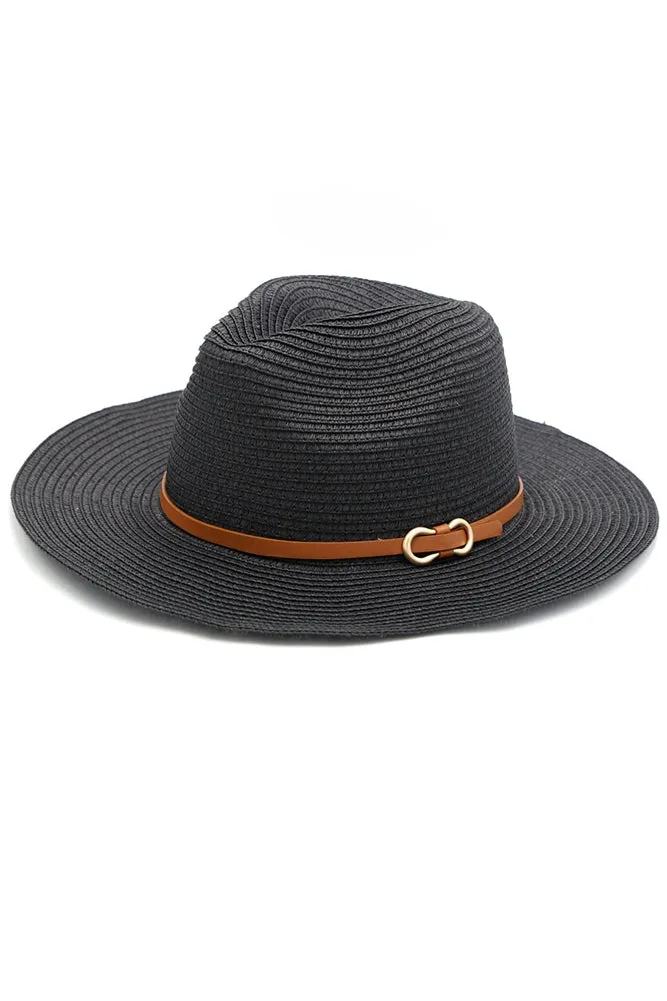 Leather Band Panama Hat