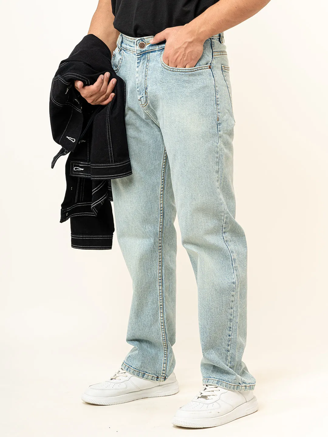 Light Blue Denim Baggy Jeans