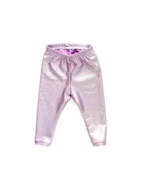 Light Pink Metallic Shimmer Leggings