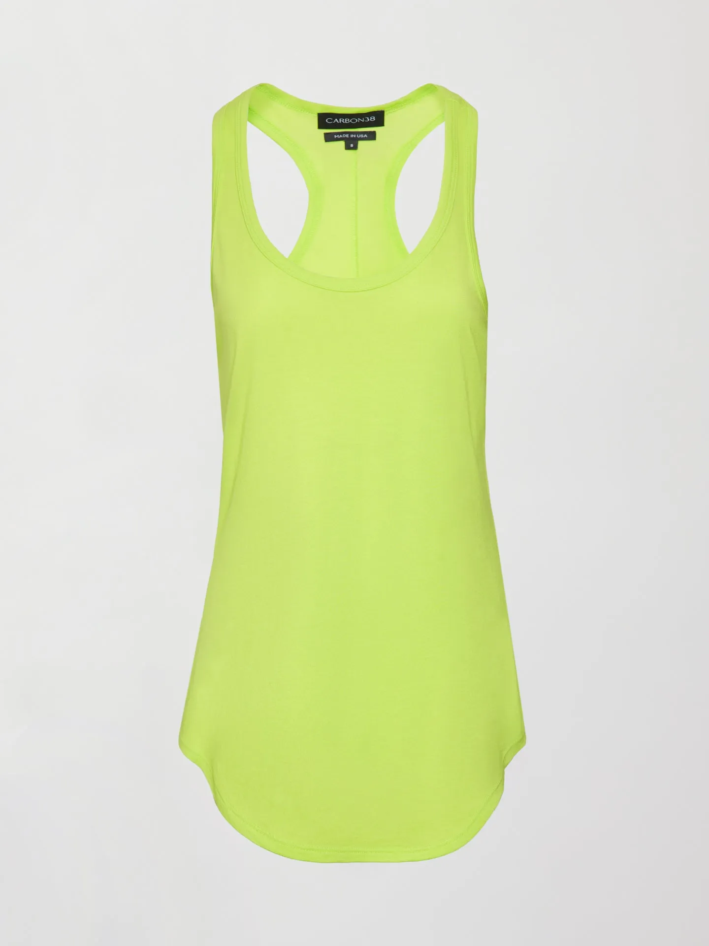 Long RacerBack Tank - Acid Lime