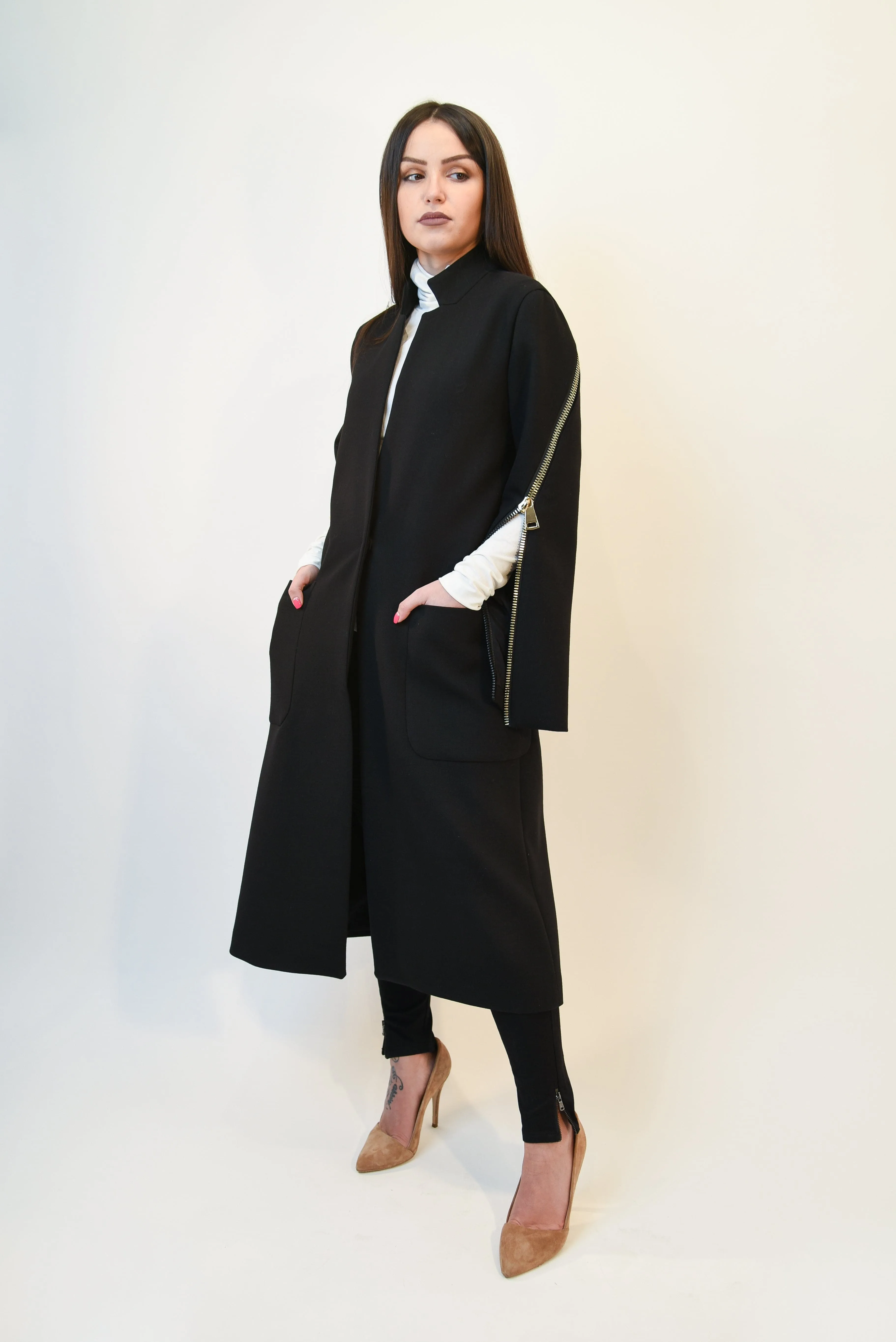 Long wool staight coat F1971