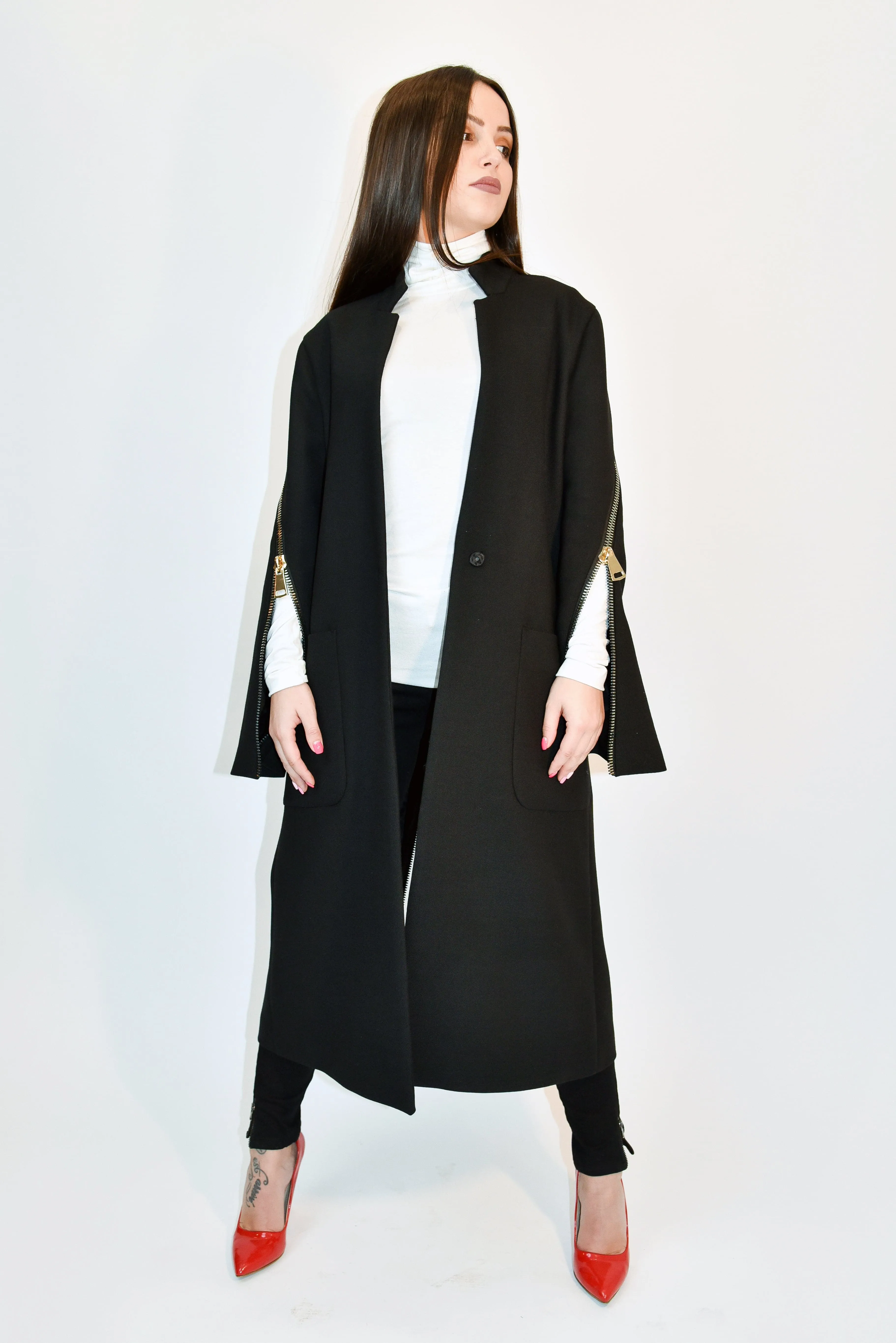 Long wool staight coat F1971