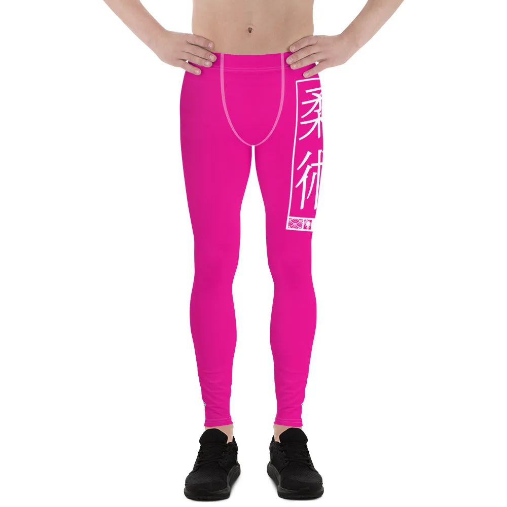 Men's Athletic Workout Leggings For Jiu Jitsu 003 - Hollywood Cerise