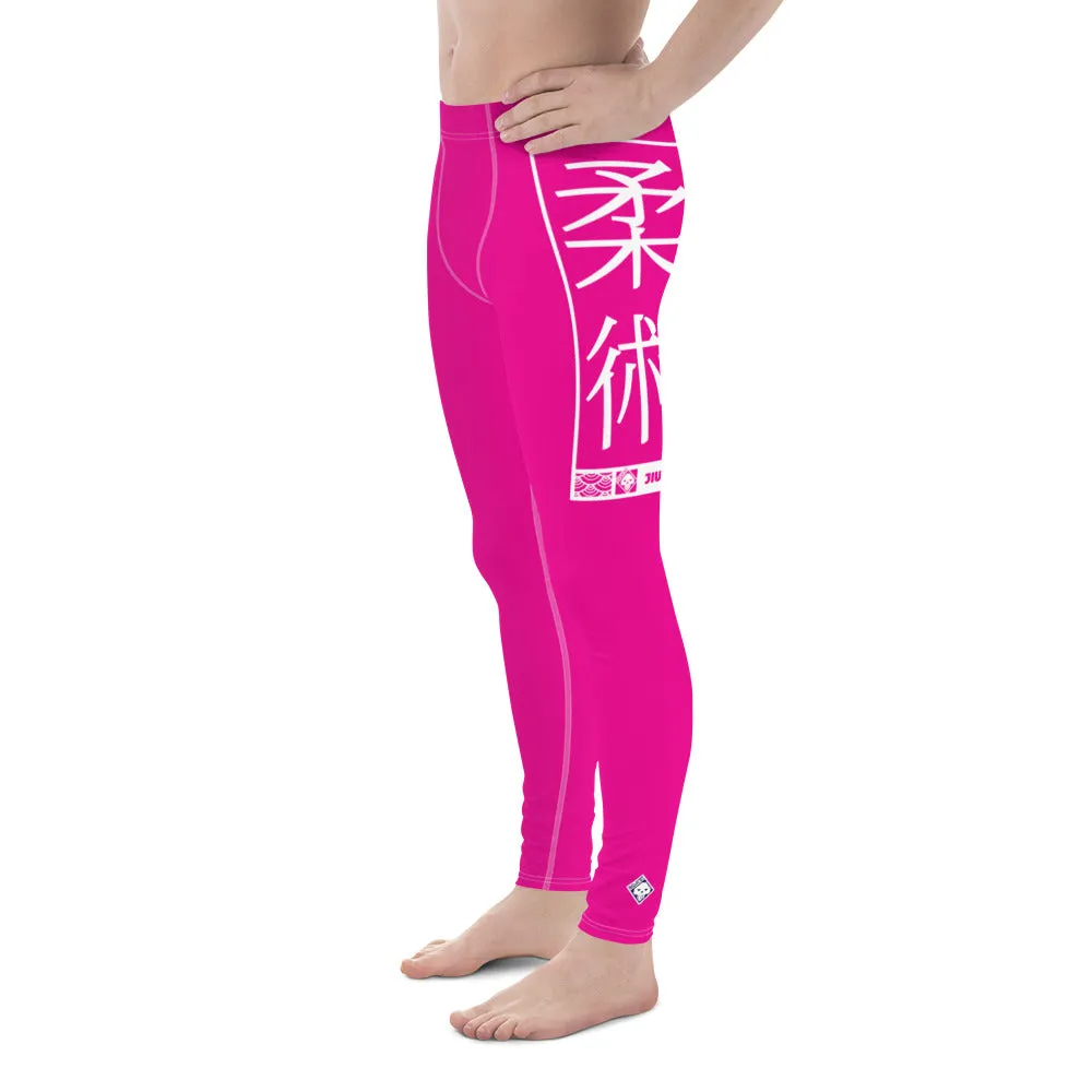 Men's Athletic Workout Leggings For Jiu Jitsu 003 - Hollywood Cerise