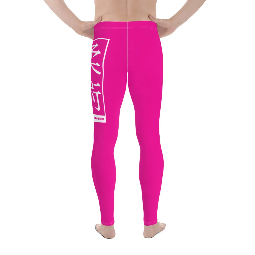 Men's Athletic Workout Leggings For Jiu Jitsu 003 - Hollywood Cerise