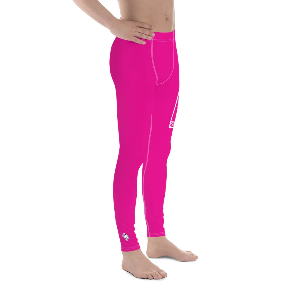 Men's Athletic Workout Leggings For Jiu Jitsu 003 - Hollywood Cerise