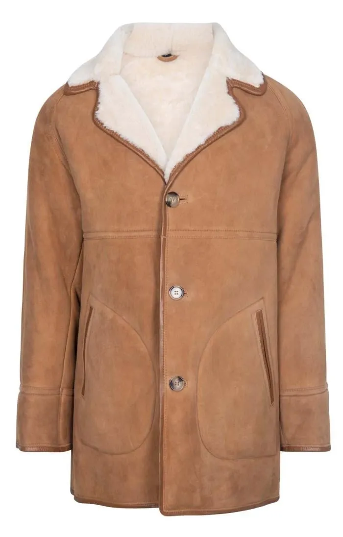 Men's Sheepskin Coat with Buttons