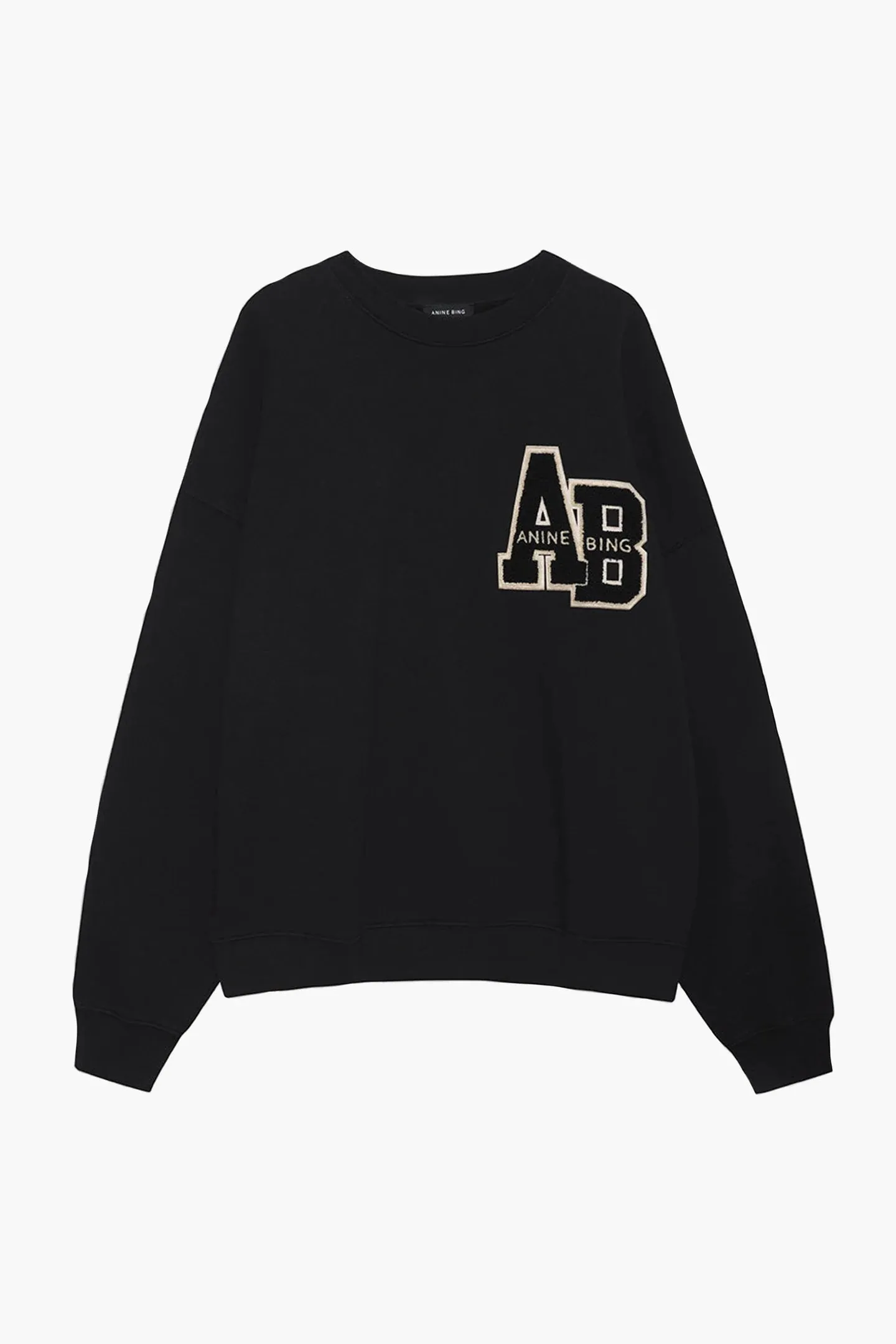 MILES OVERSIZED SWEATSHIRT LETTERMAN - BLACK