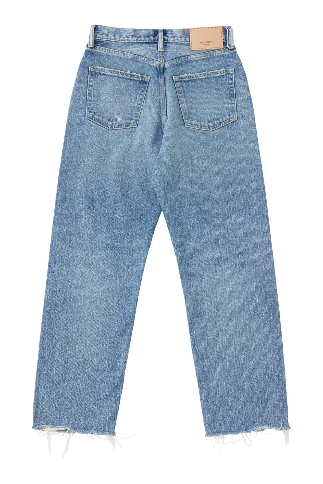 Moussy Denim Mabel Wide Straight Cropped Jeans
 in Blue