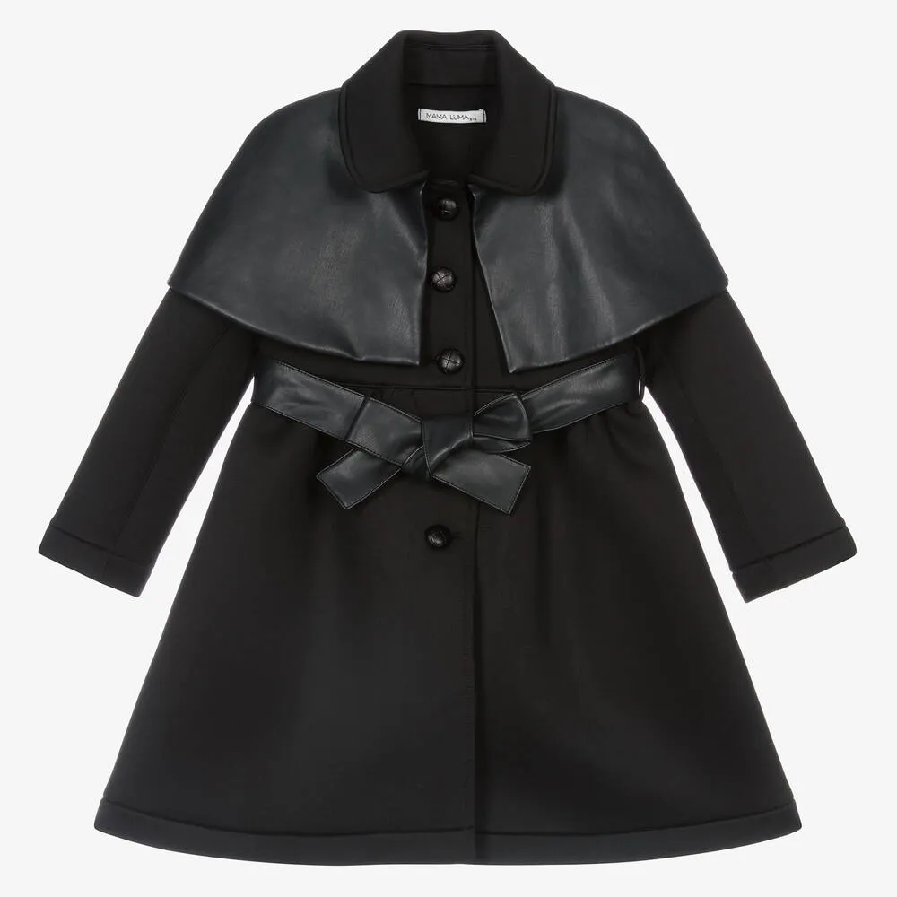 Neoprene & Faux Leather Coat