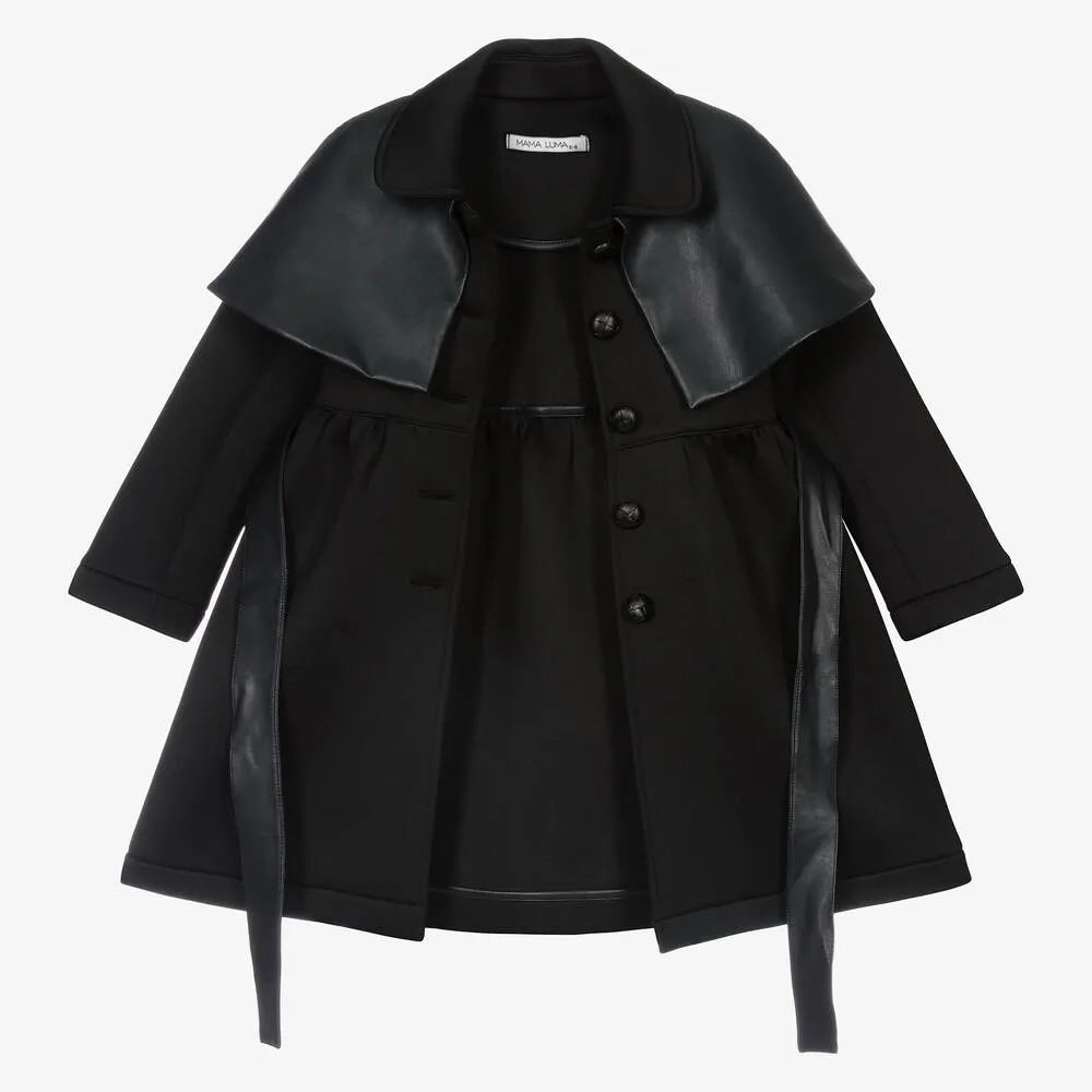 Neoprene & Faux Leather Coat