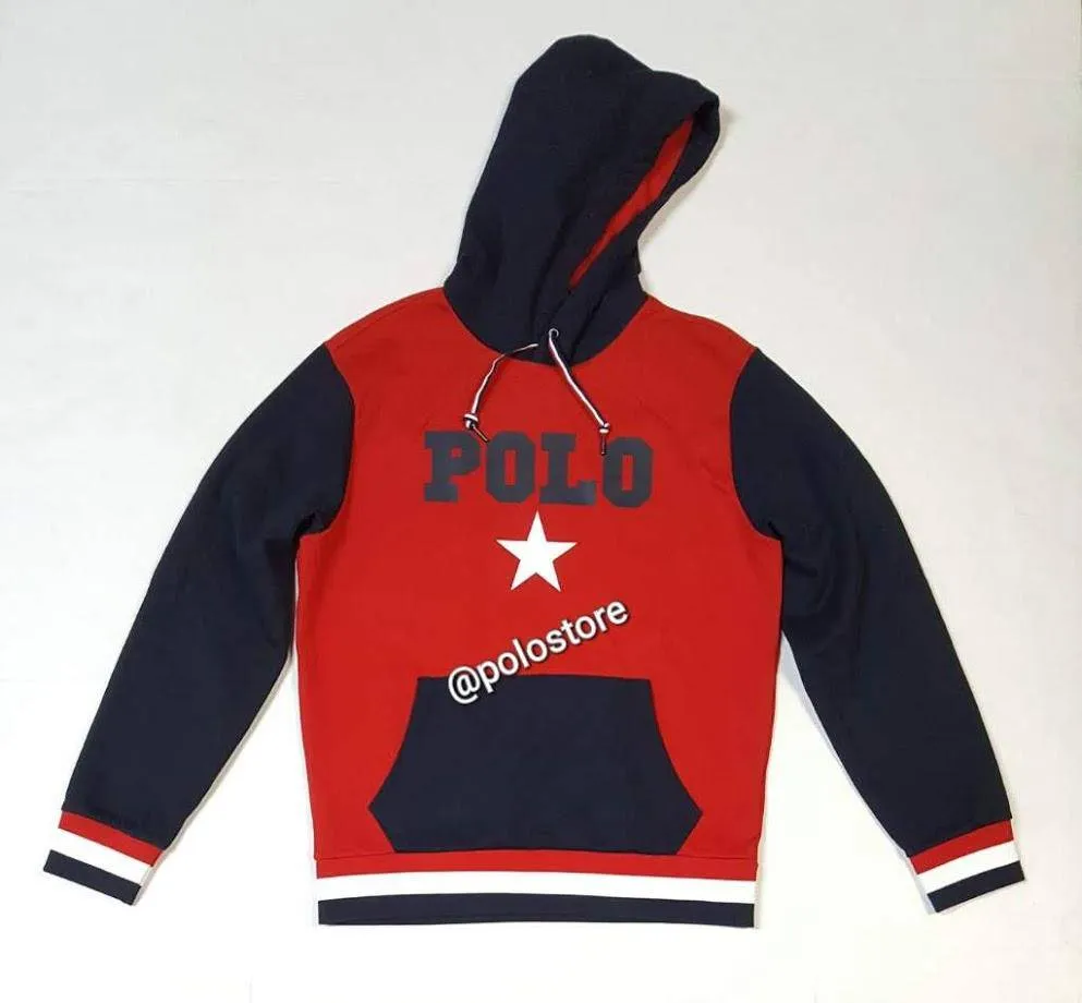 Nwt Polo Ralph Lauren Red/Navy Star Hoodie