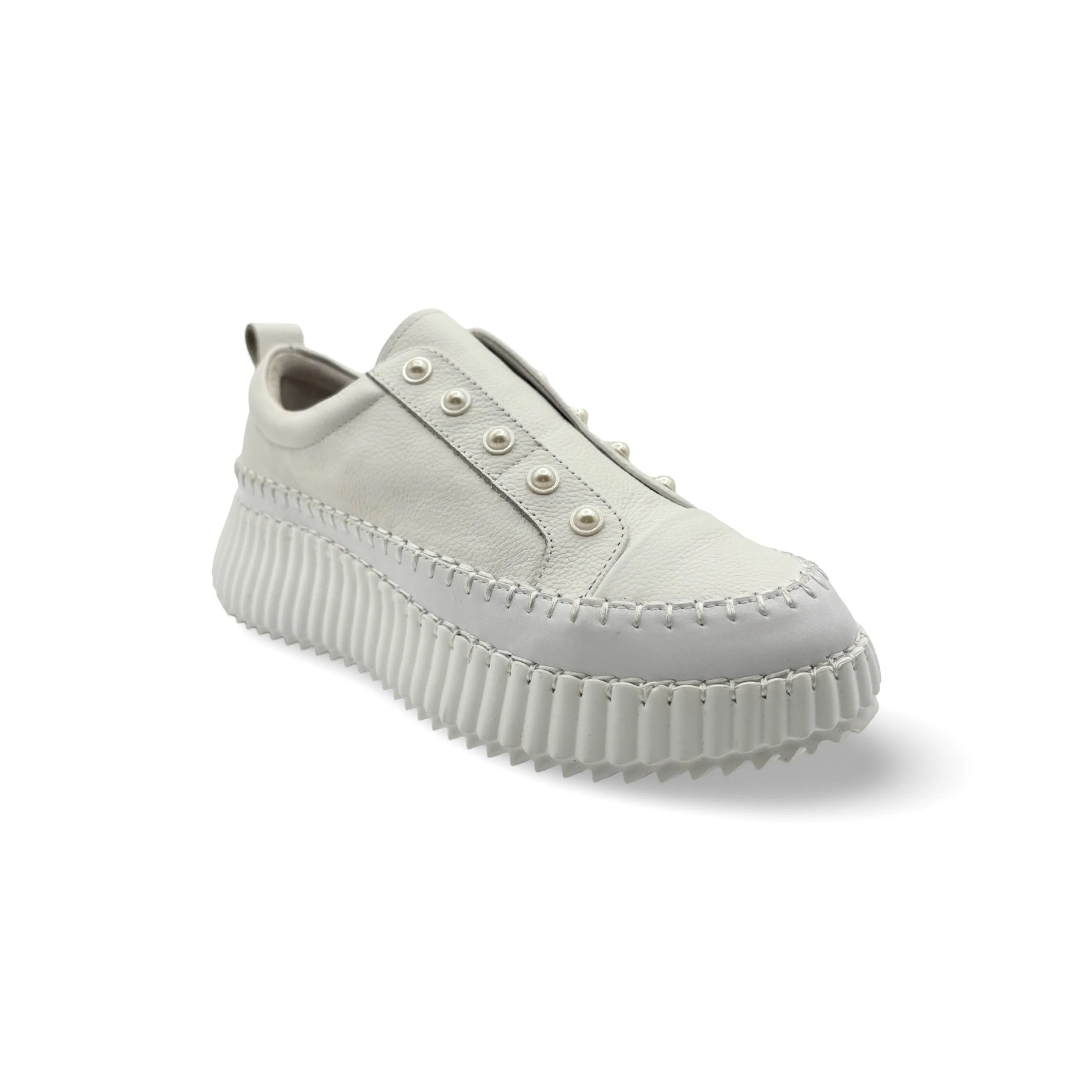 Pearlzie White Platform Sneaker