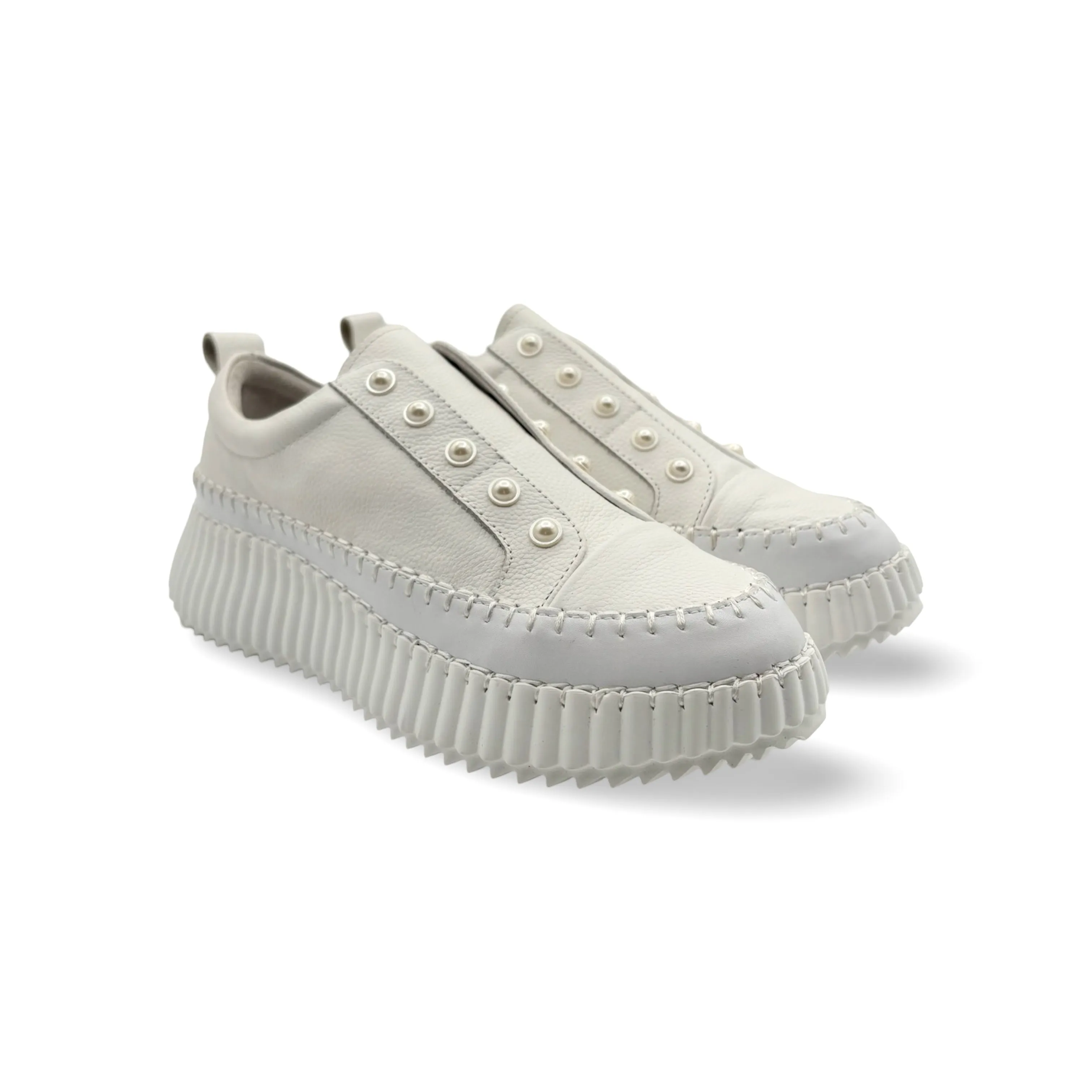 Pearlzie White Platform Sneaker