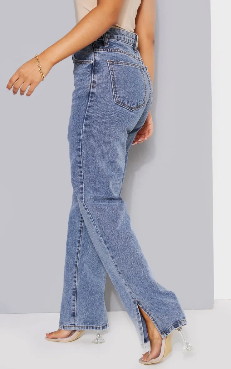 Petite Vintage Wash Split Hem Jeans | Petite