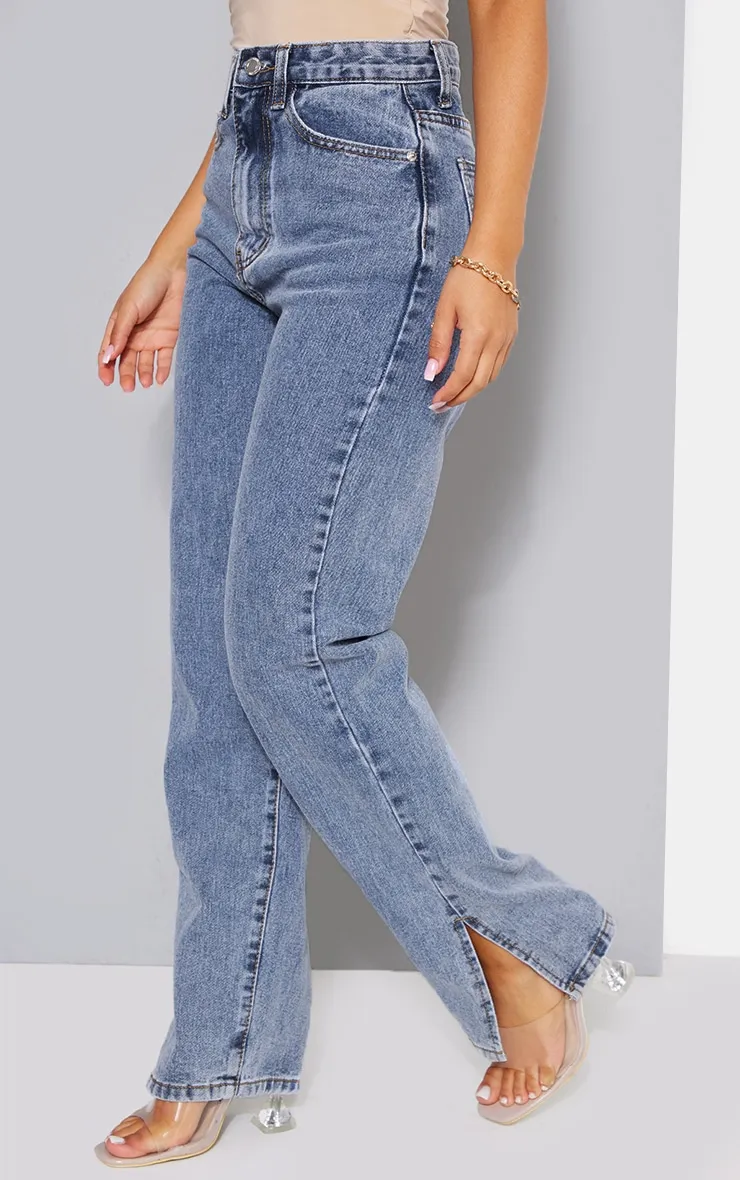 Petite Vintage Wash Split Hem Jeans | Petite