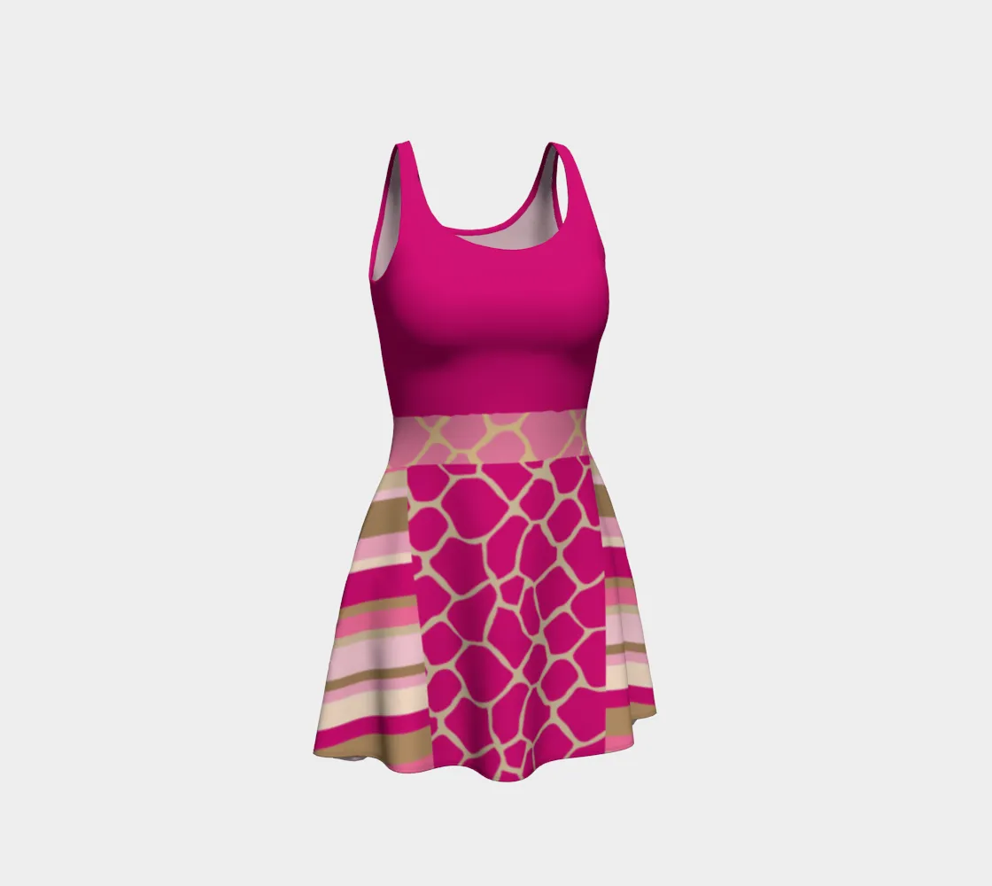 Pink Safari Flare Dress