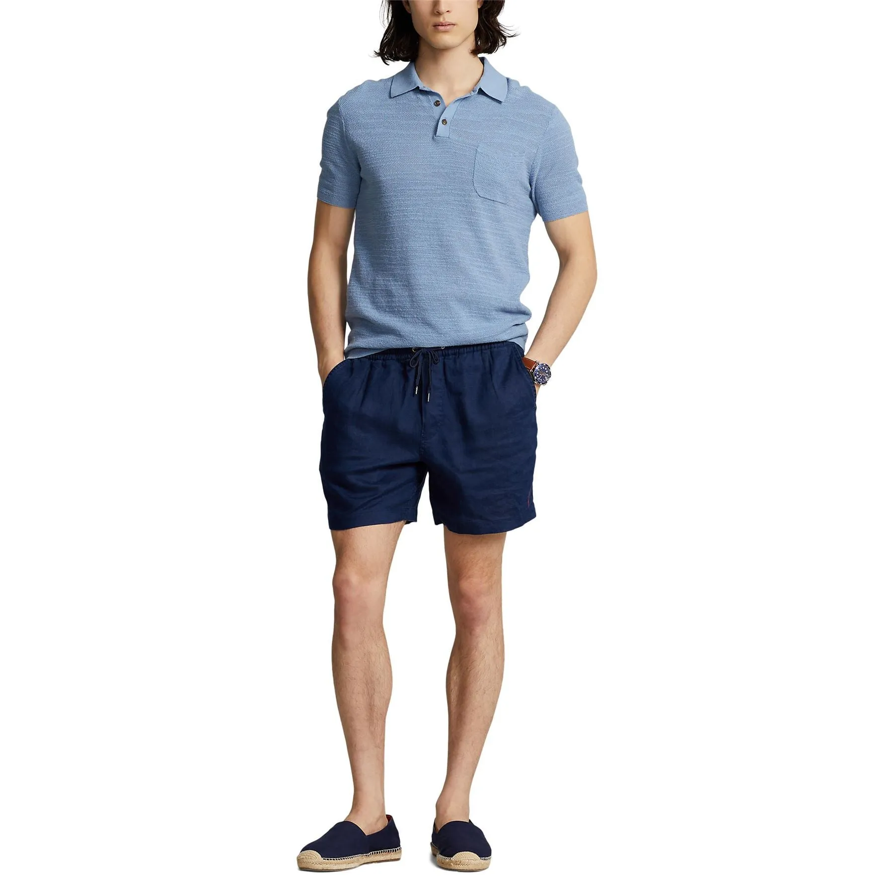 Polo Golf Classic Fit Prepster Linen Shorts Navy - SU24