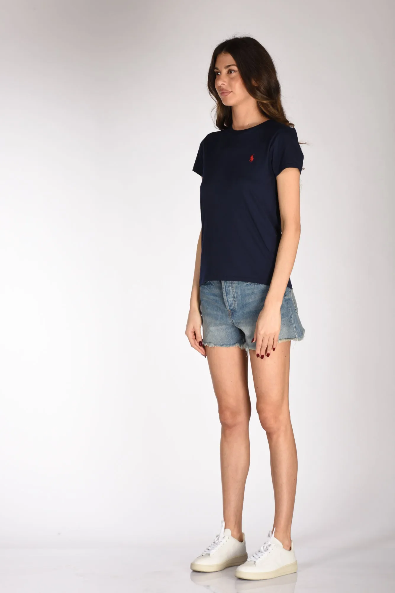 Polo Ralph Lauren Tshirt Girocollo Blu Donna