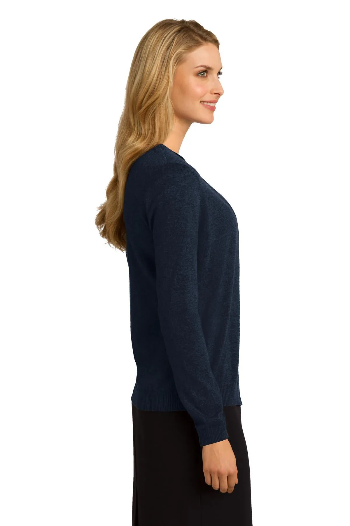 Port Authority Ladies Cardigan Sweater LSW287 Navy