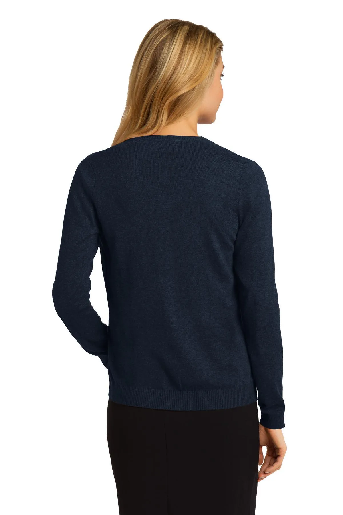 Port Authority Ladies Cardigan Sweater LSW287 Navy