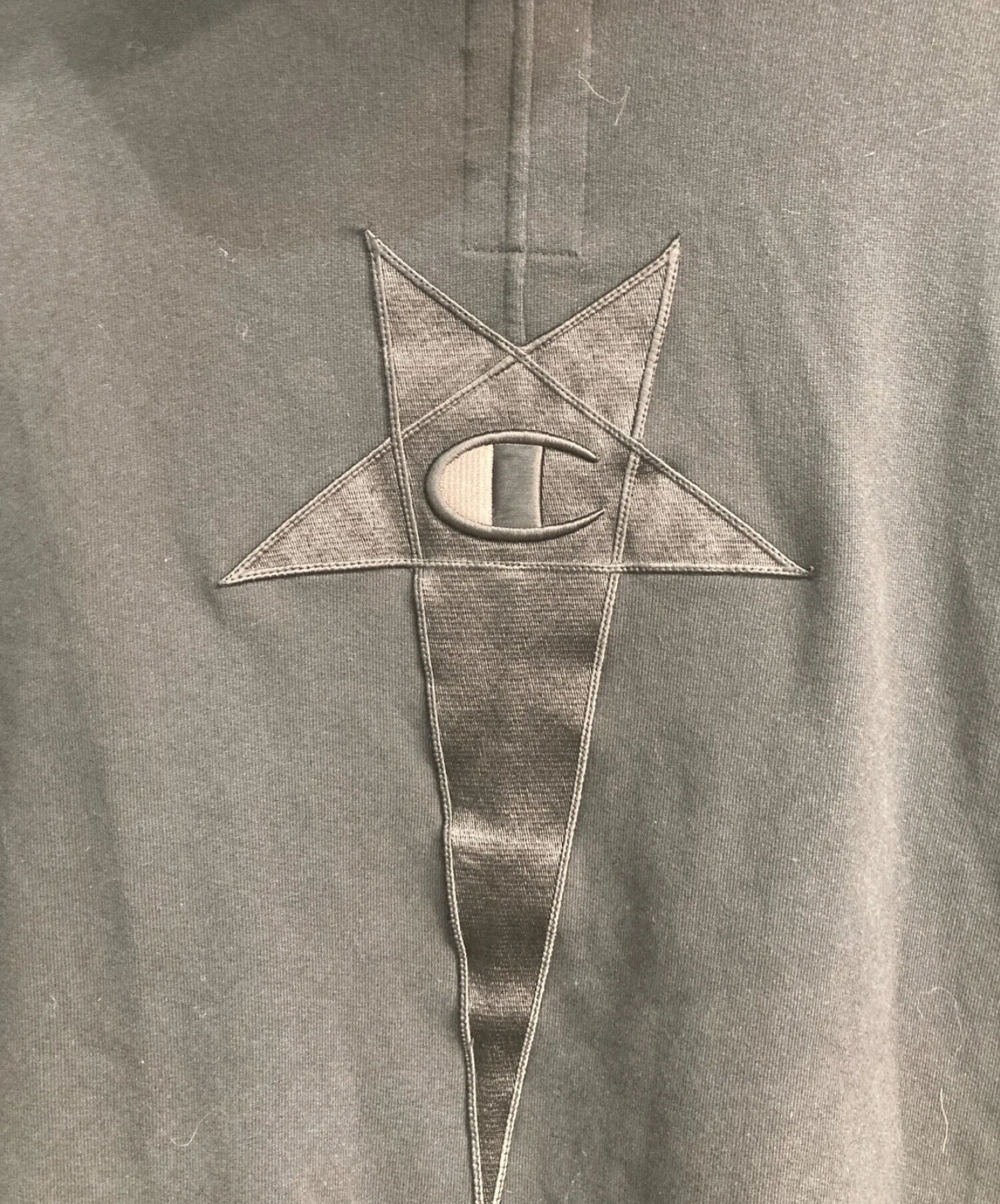 [Pre-owned] RICK OWENS BACK PENTAGRAM HOODY CM20S0015-215232 Black 20SS Back Embroidery CM20S0015-215232