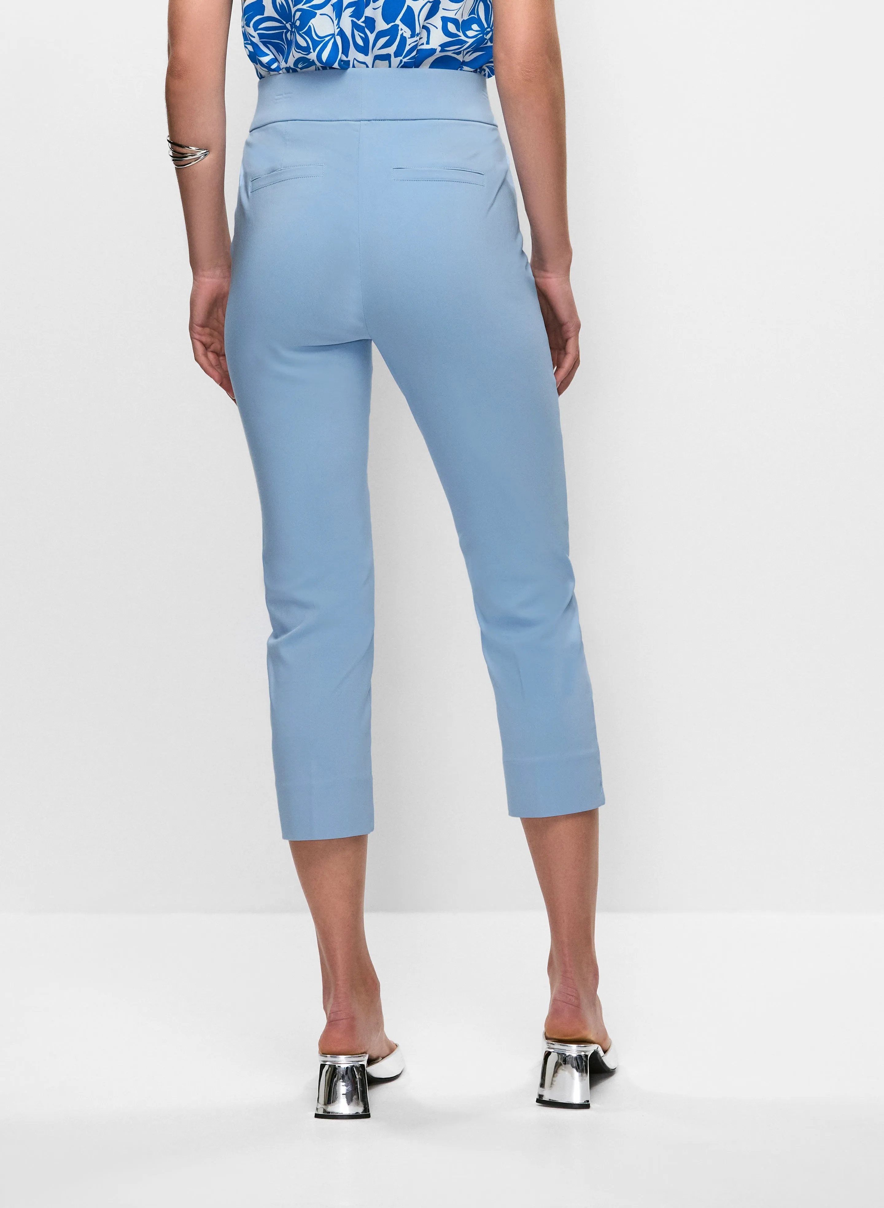 Pull-On Slit Hem Capris