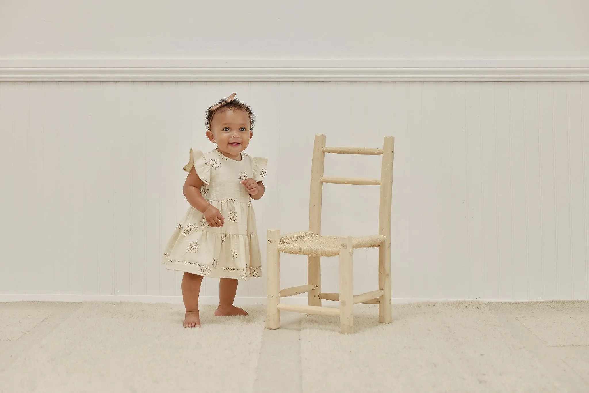 Quincy Mae Lilly Bloomer Dress Set - Natural