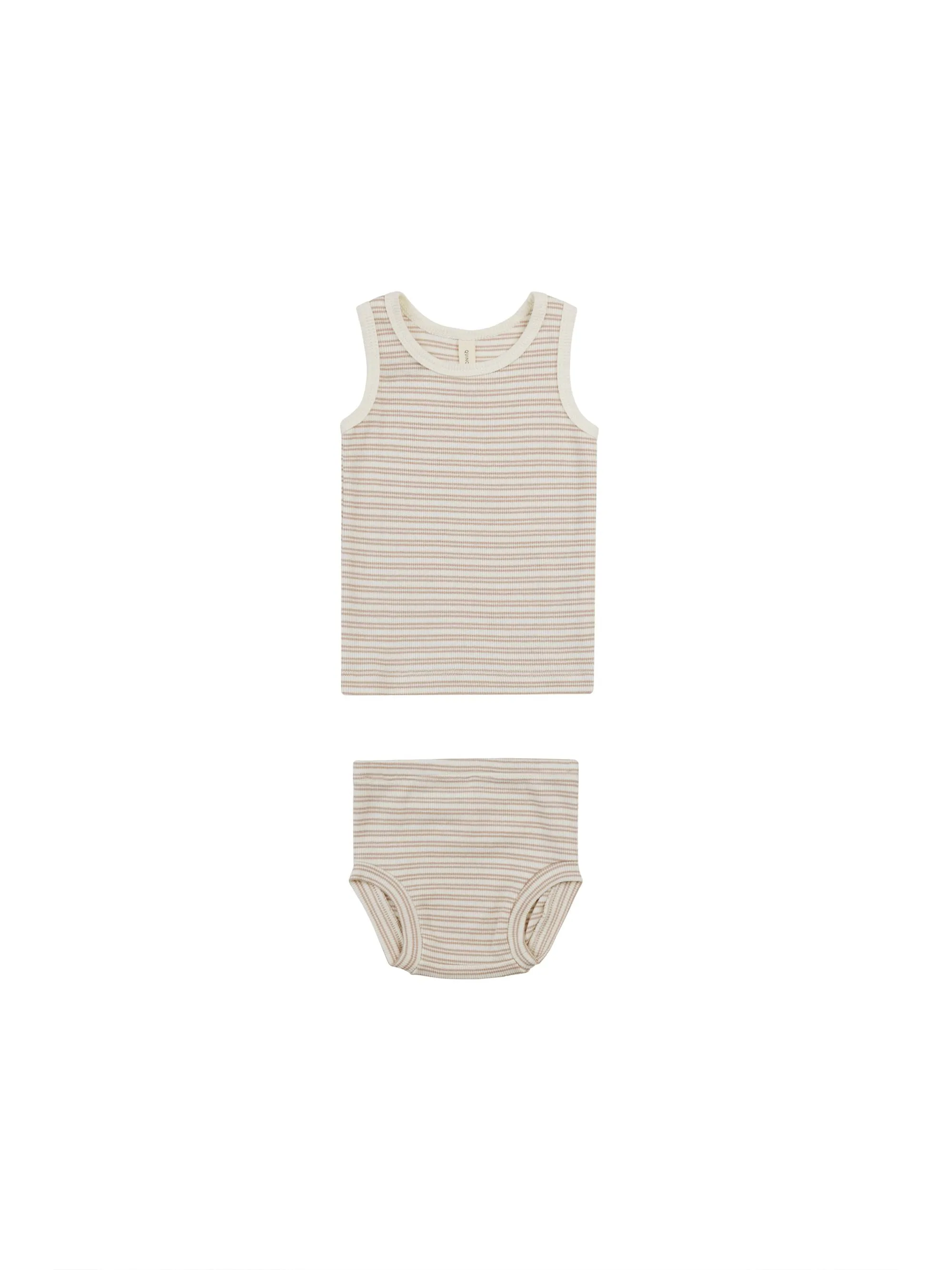 Quincy Mae - Oat Stripe Bloomer Set