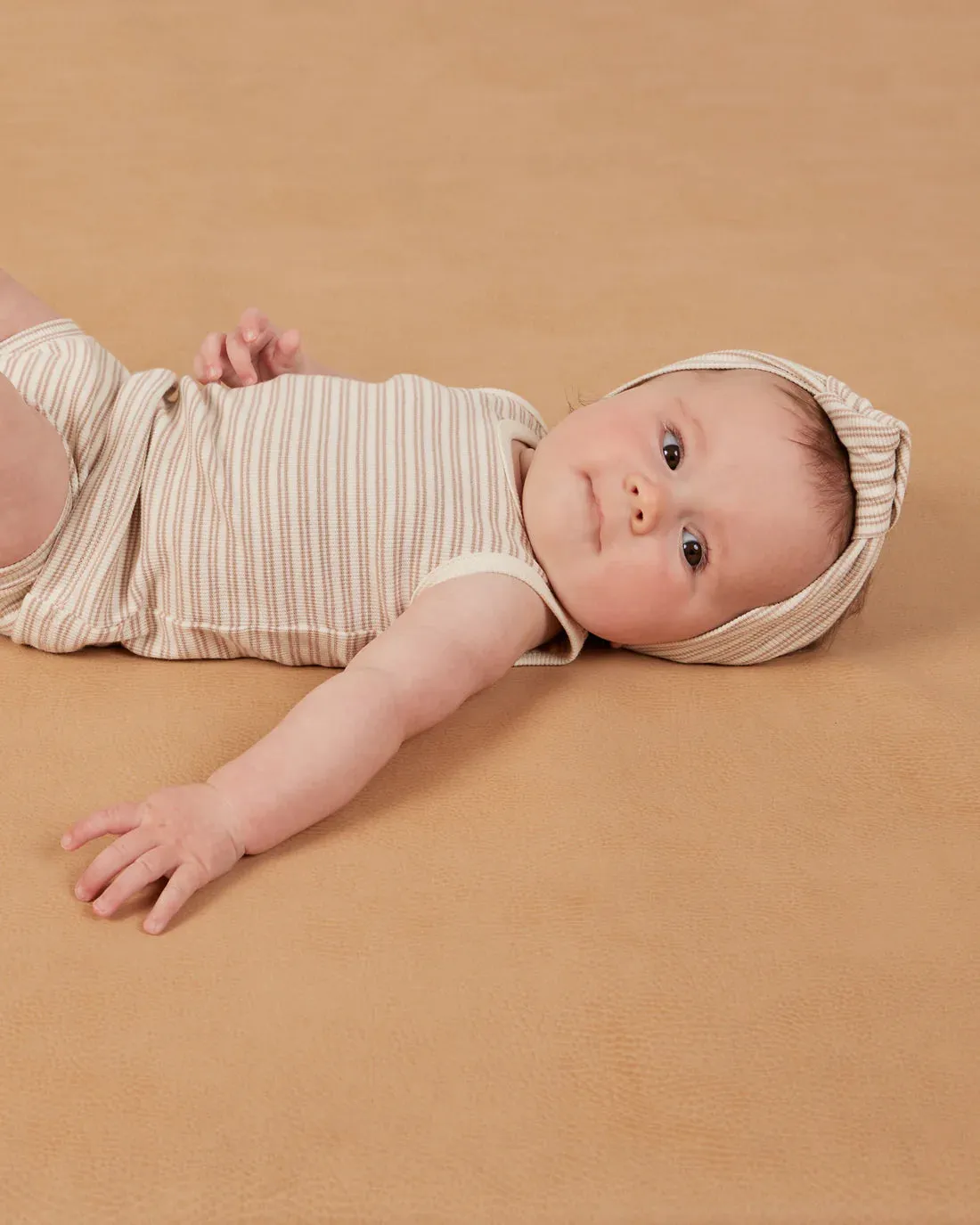 Quincy Mae - Oat Stripe Bloomer Set