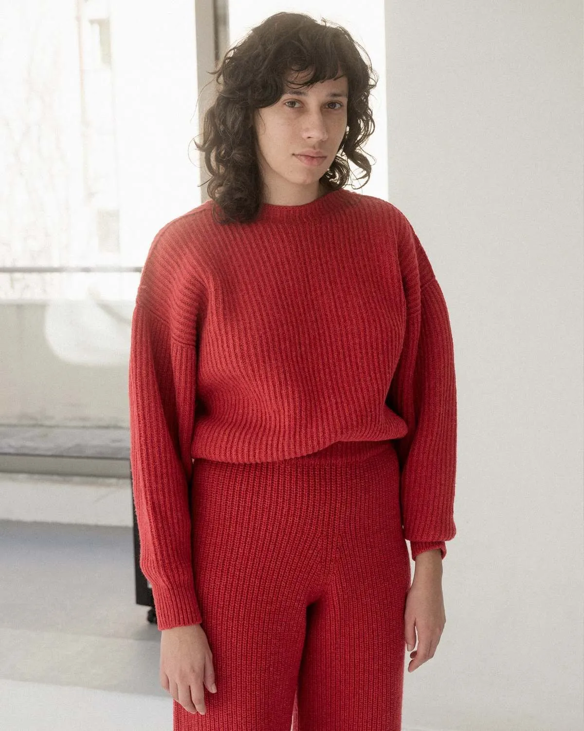 recycled wool mea sweater - red