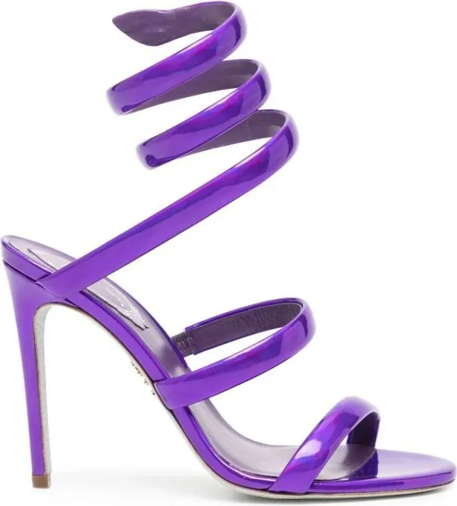 René Caovilla Cleo 105mm wraparound-style sandals Purple