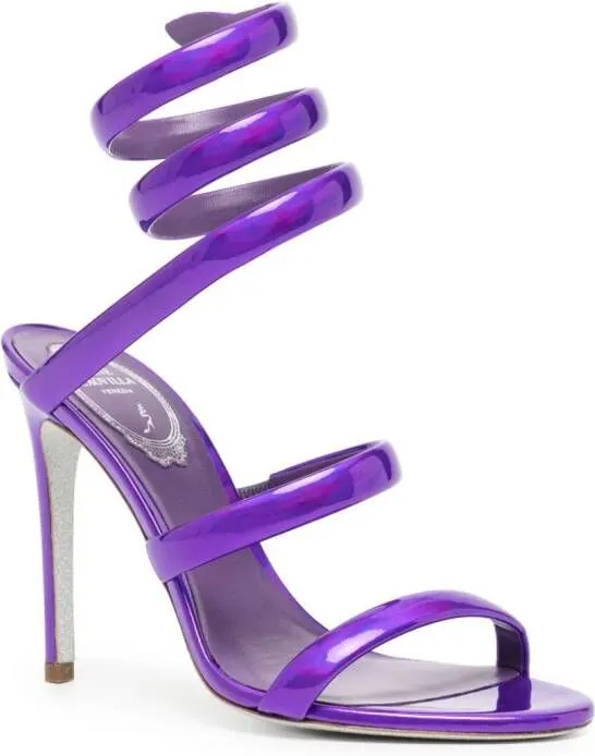 René Caovilla Cleo 105mm wraparound-style sandals Purple