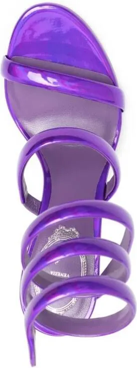 René Caovilla Cleo 105mm wraparound-style sandals Purple