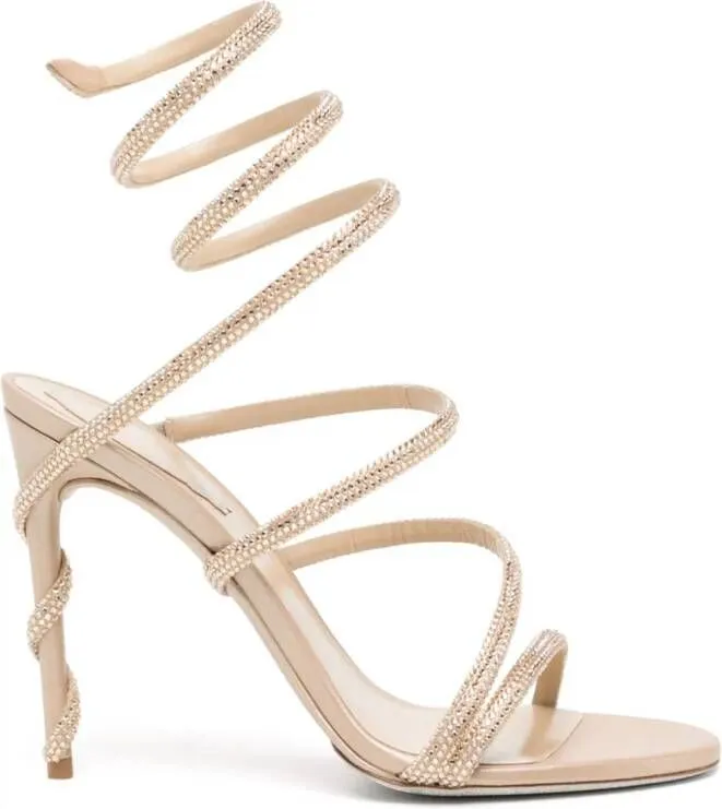 René Caovilla Margot Jewel 120mm sandals Neutrals