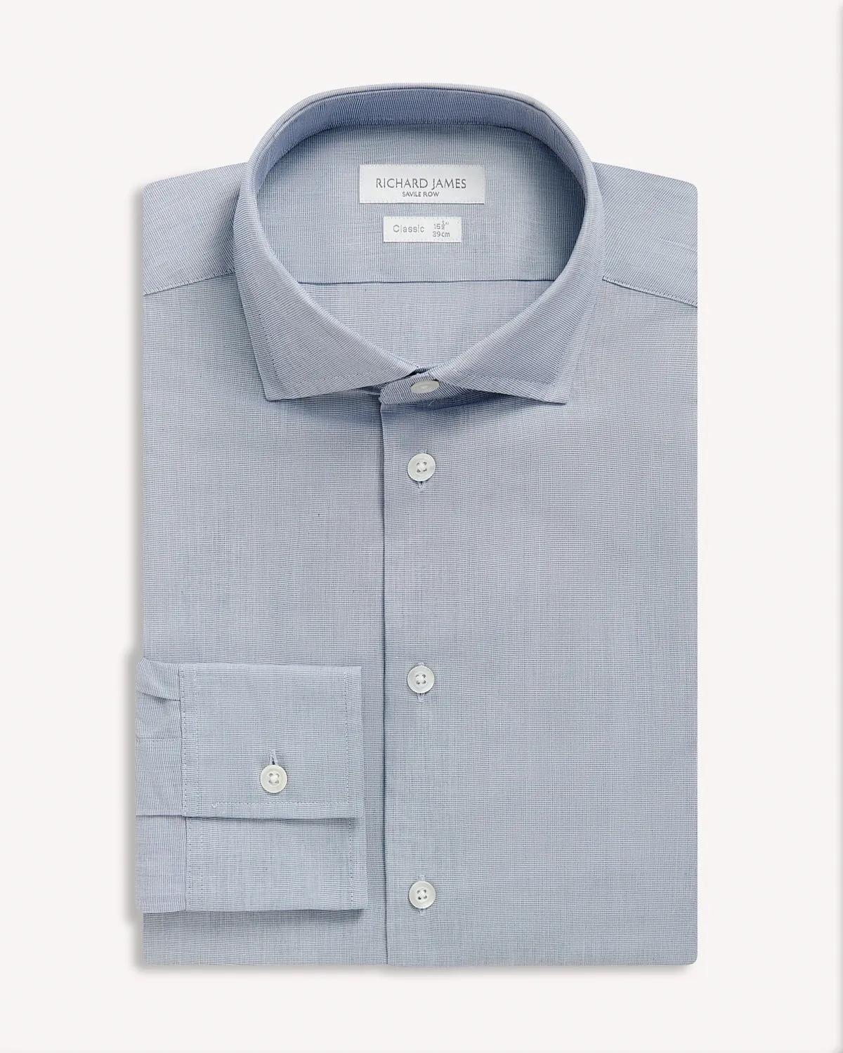 Richard James Poplin Shirt Blue