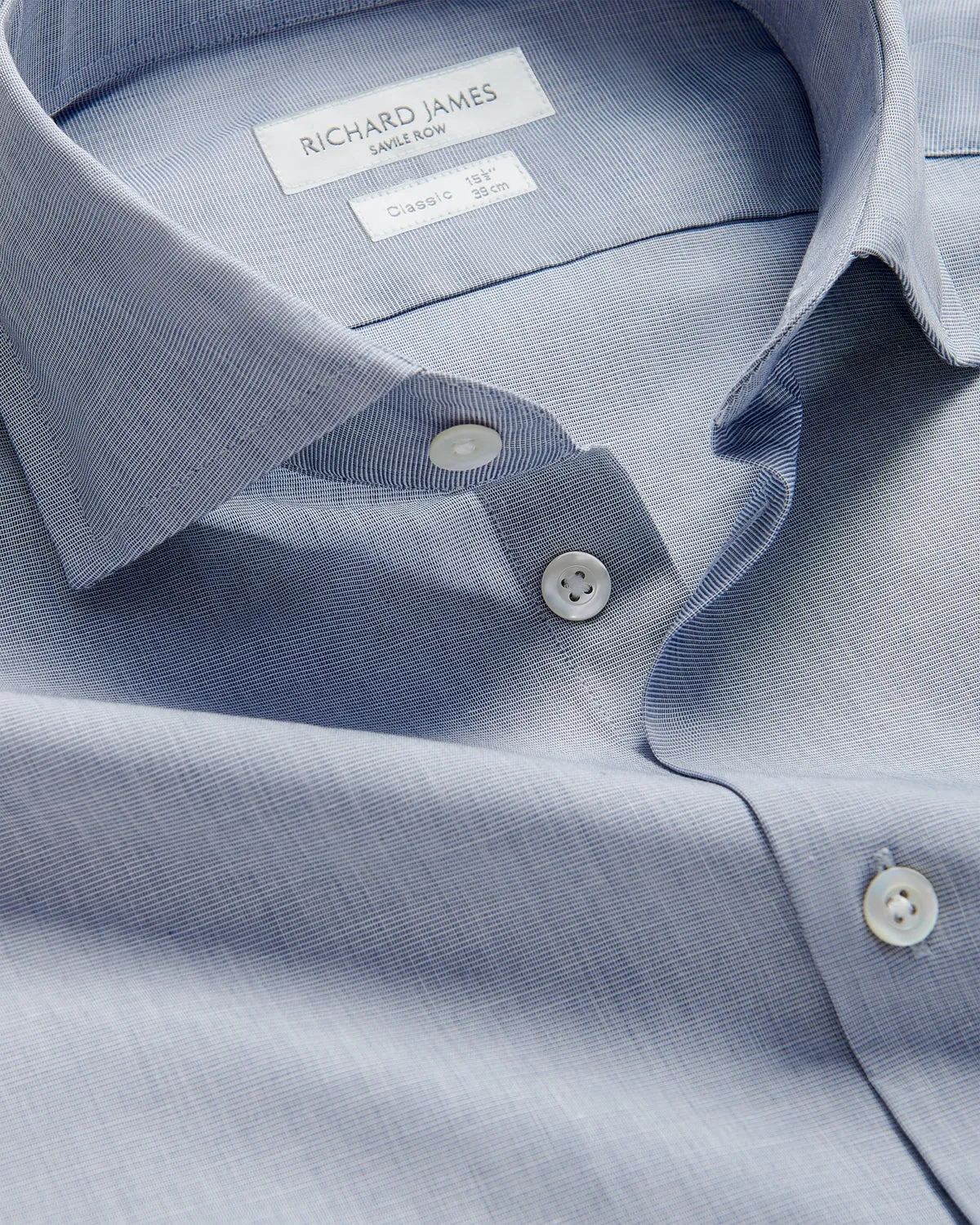 Richard James Poplin Shirt Blue