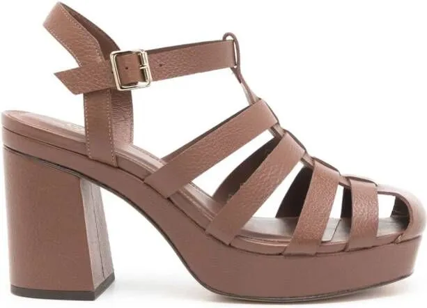 Sarah Chofakian Café de Fleure 70mm caged sandals Brown