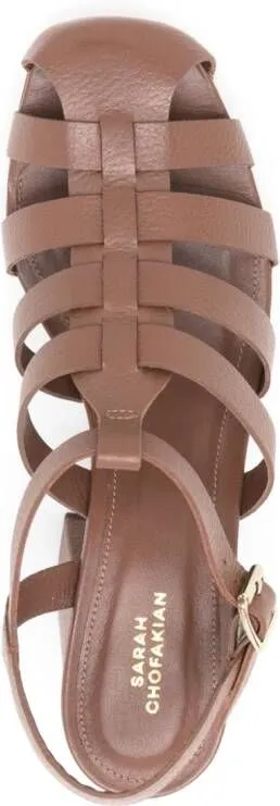 Sarah Chofakian Café de Fleure 70mm caged sandals Brown