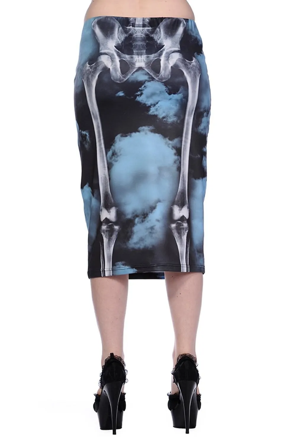 Skeleton Black Pencil Skirt