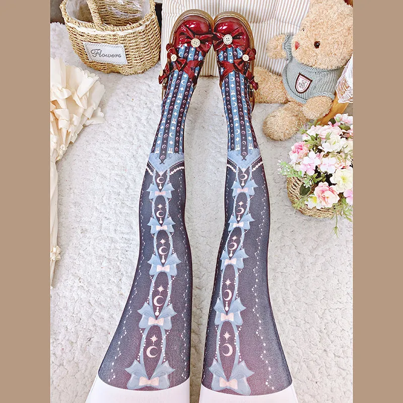 Star and Moon Curtain Tights