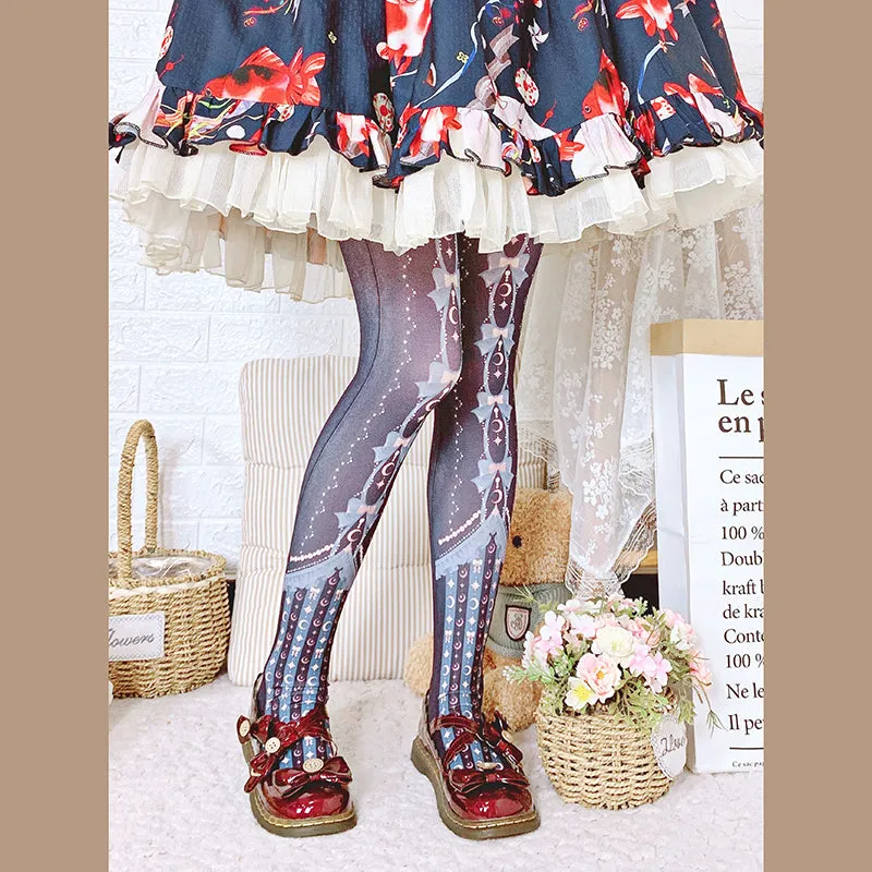 Star and Moon Curtain Tights