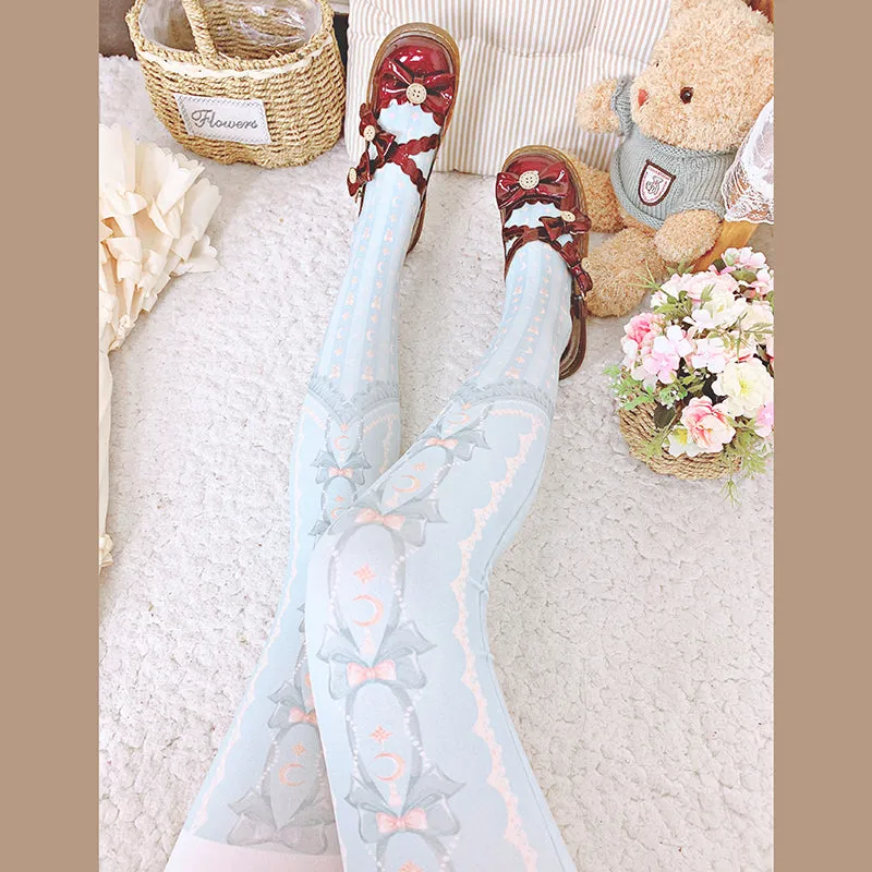 Star and Moon Curtain Tights