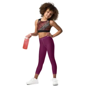 Stay Playful: Solid Color Leggings for Active Girls - Tyrian Purple