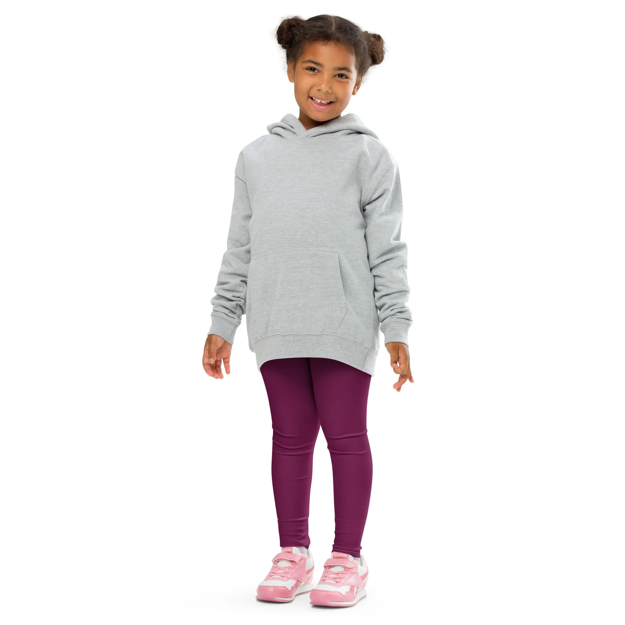 Stay Playful: Solid Color Leggings for Active Girls - Tyrian Purple