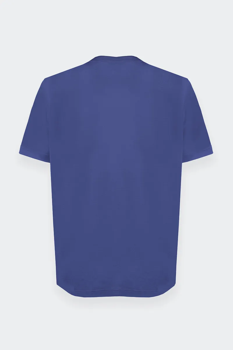 T-SHIRT OVER IN FILO DI SCOZIA BLUETTE