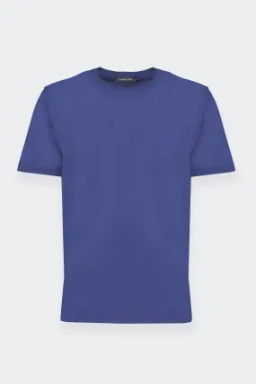 T-SHIRT OVER IN FILO DI SCOZIA BLUETTE